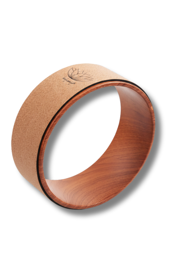 גלגל יוגה איכותי בציפוי שעם טבעי – לחיזוק הגב, גמישות והעמקה בתרגול