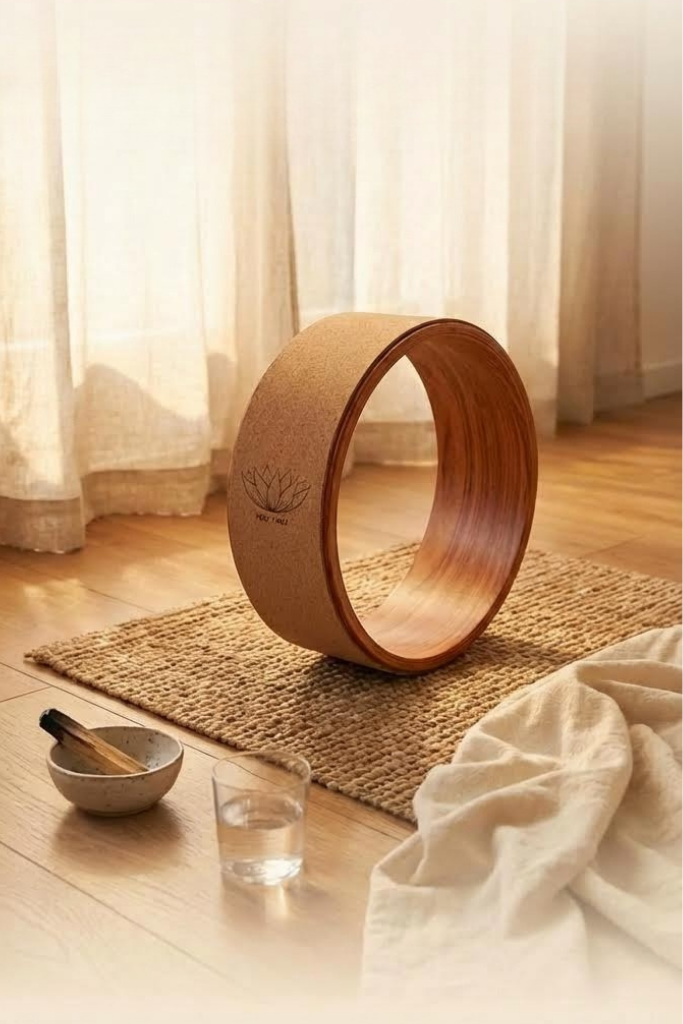 גלגל יוגה איכותי עם שעם טבעי